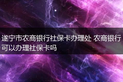 遂宁市农商银行社保卡办理处 农商银行可以办理社保卡吗