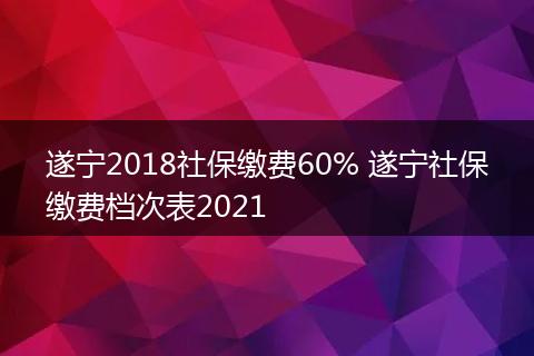 遂宁2018社保缴费60% 遂宁社保缴费档次表2021