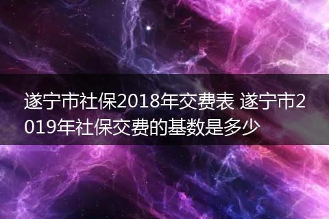 遂宁市社保2018年交费表 遂宁市2019年社保交费的基数是多少