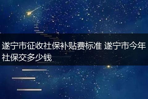 遂宁市征收社保补贴费标准 遂宁市今年社保交多少钱