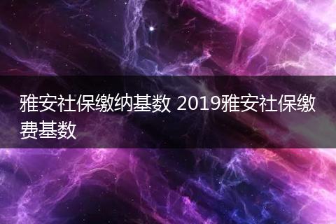 雅安社保缴纳基数 2019雅安社保缴费基数