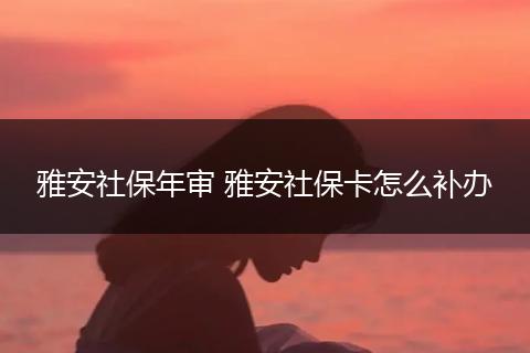 雅安社保年审 雅安社保卡怎么补办