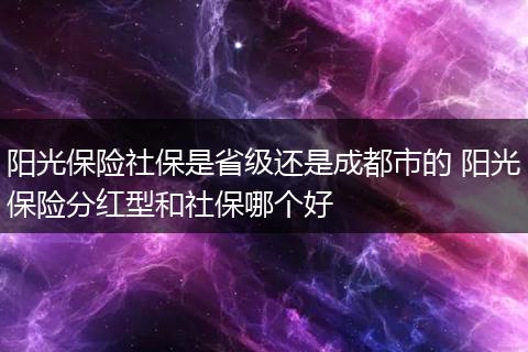 阳光保险社保是省级还是成都市的 阳光保险分红型和社保哪个好