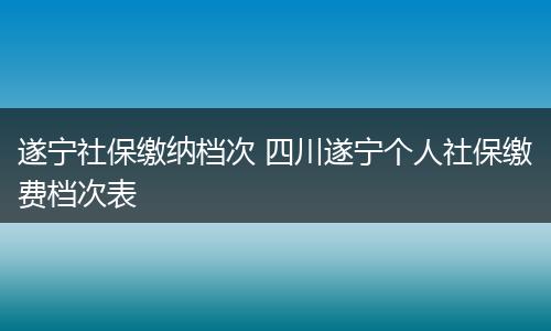 遂宁社保缴纳档次 四川遂宁个人社保缴费档次表