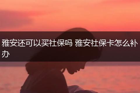 雅安还可以买社保吗 雅安社保卡怎么补办