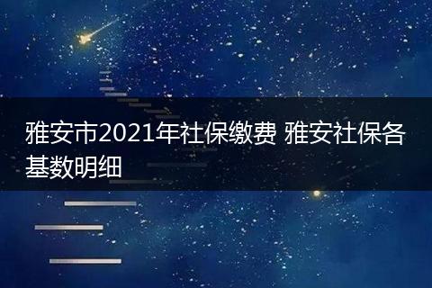 雅安市2021年社保缴费 雅安社保各基数明细