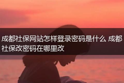 成都社保网站怎样登录密码是什么 成都社保改密码在哪里改