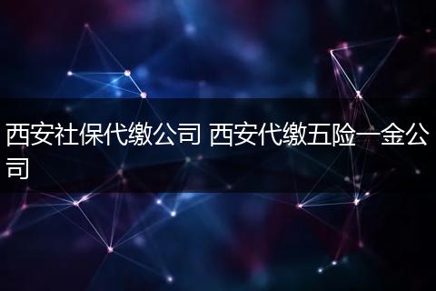 西安社保代缴公司 西安代缴五险一金公司