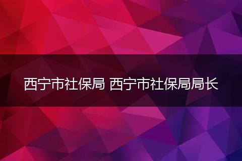 西宁市社保局 西宁市社保局局长