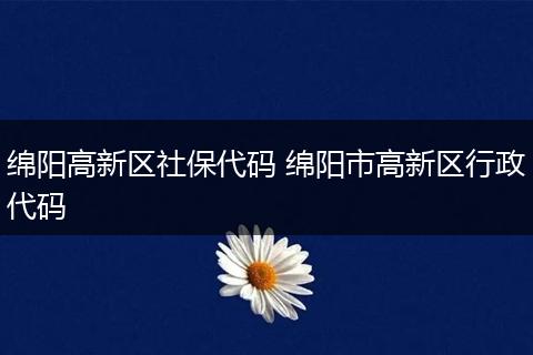 绵阳高新区社保代码 绵阳市高新区行政代码