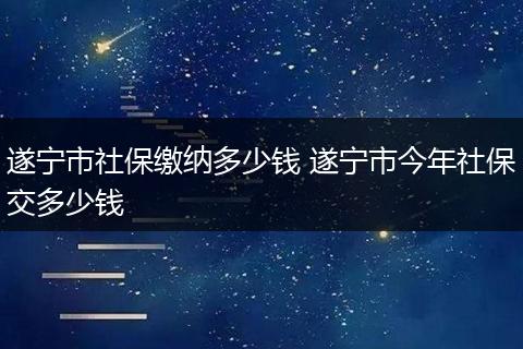 遂宁市社保缴纳多少钱 遂宁市今年社保交多少钱