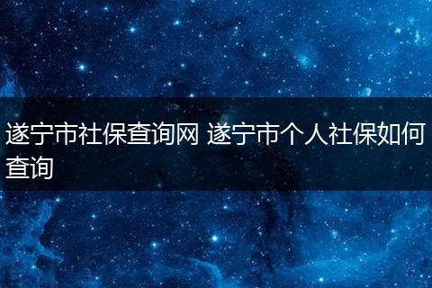 遂宁市社保查询网 遂宁市个人社保如何查询