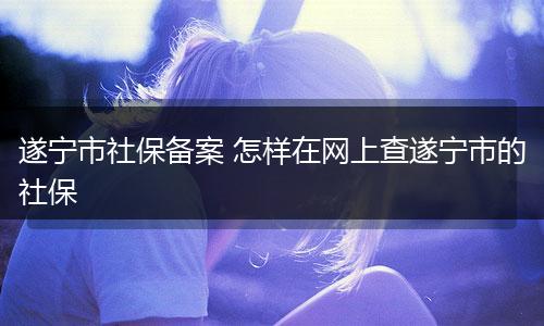 遂宁市社保备案 怎样在网上查遂宁市的社保