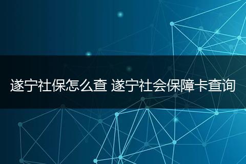 遂宁社保怎么查 遂宁社会保障卡查询
