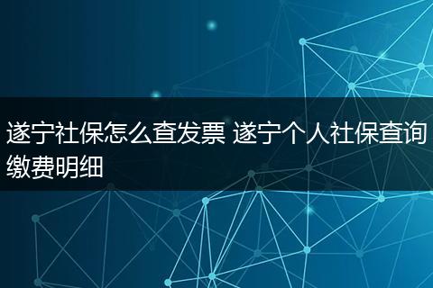 遂宁社保怎么查发票 遂宁个人社保查询缴费明细