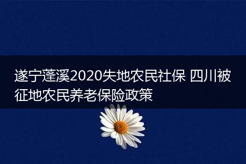 遂宁蓬溪2020失地农民社保 四川被征地农民养老保险政策