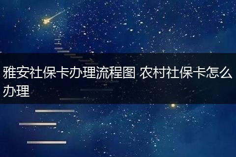 雅安社保卡办理流程图 农村社保卡怎么办理
