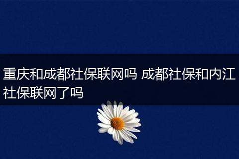 重庆和成都社保联网吗 成都社保和内江社保联网了吗