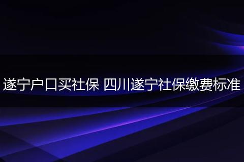 遂宁户口买社保 四川遂宁社保缴费标准