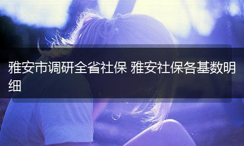 雅安市调研全省社保 雅安社保各基数明细