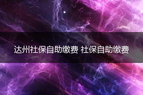 达州社保自助缴费 社保自助缴费