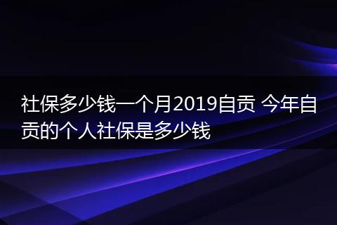 社保多少钱一个月2019自贡 今年自贡的个人社保是多少钱