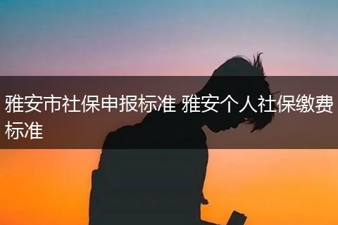 雅安市社保申报标准 雅安个人社保缴费标准