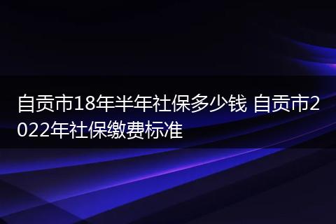 自贡市18年半年社保多少钱 自贡市2022年社保缴费标准