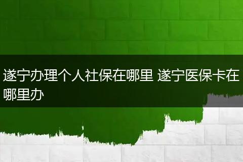 遂宁办理个人社保在哪里 遂宁医保卡在哪里办