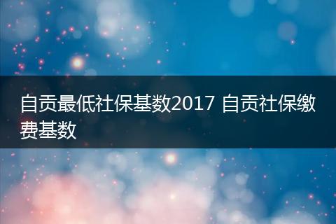 自贡最低社保基数2017 自贡社保缴费基数