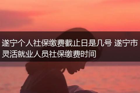 遂宁个人社保缴费截止日是几号 遂宁市灵活就业人员社保缴费时间