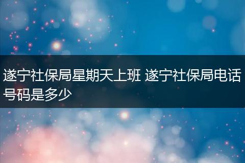 遂宁社保局星期天上班 遂宁社保局电话号码是多少