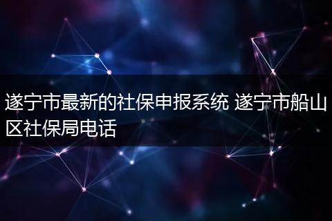 遂宁市最新的社保申报系统 遂宁市船山区社保局电话
