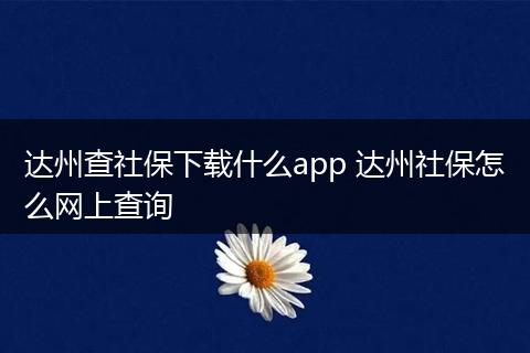 达州查社保下载什么app 达州社保怎么网上查询