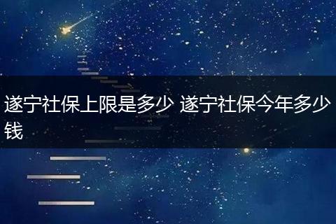 遂宁社保上限是多少 遂宁社保今年多少钱