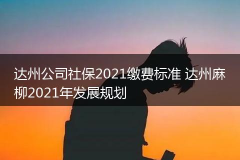 达州公司社保2021缴费标准 达州麻柳2021年发展规划