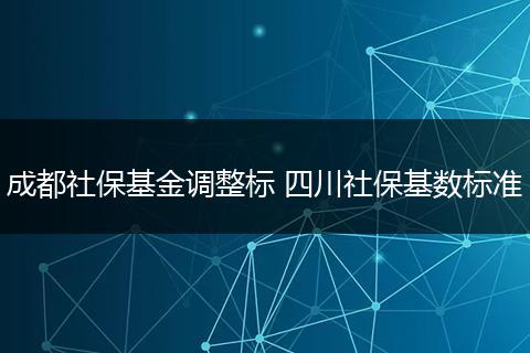 成都社保基金调整标 四川社保基数标准