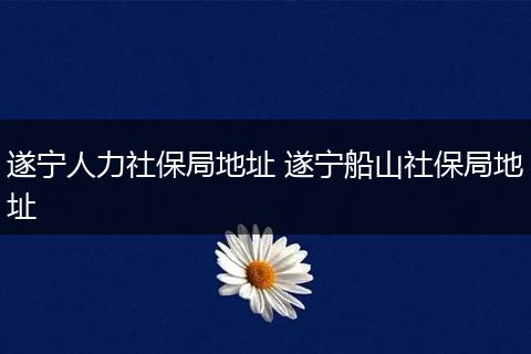 遂宁人力社保局地址 遂宁船山社保局地址