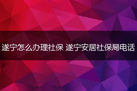 遂宁怎么办理社保 遂宁安居社保局电话
