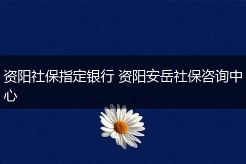 资阳社保指定银行 资阳安岳社保咨询中心