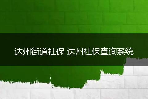 达州街道社保 达州社保查询系统