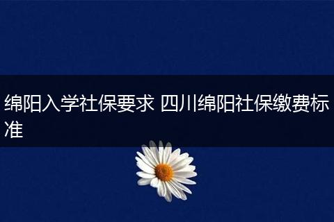 绵阳入学社保要求 四川绵阳社保缴费标准