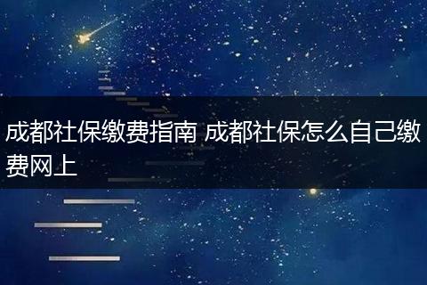 成都社保缴费指南 成都社保怎么自己缴费网上
