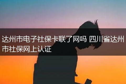 达州市电子社保卡联了网吗 四川省达州市社保网上认证