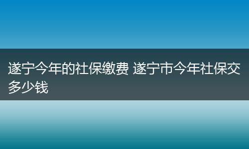 遂宁今年的社保缴费 遂宁市今年社保交多少钱