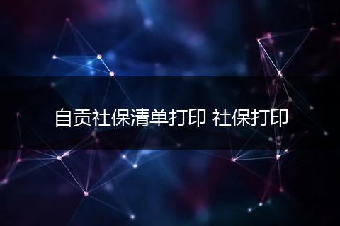 自贡社保清单打印 社保打印