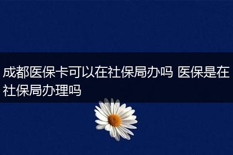 成都医保卡可以在社保局办吗 医保是在社保局办理吗