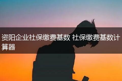 资阳企业社保缴费基数 社保缴费基数计算器