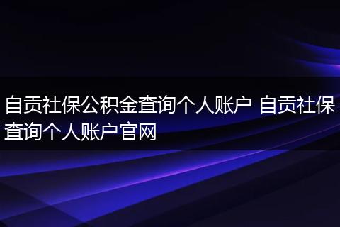 自贡社保公积金查询个人账户 自贡社保查询个人账户官网