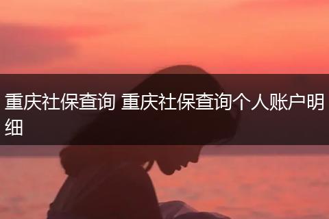 重庆社保查询 重庆社保查询个人账户明细